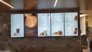 McDonald's inside menu board